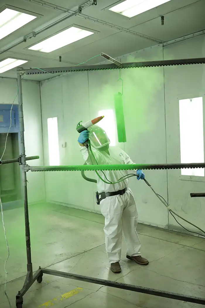 Man spray painting