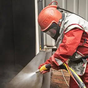 Blasting in action