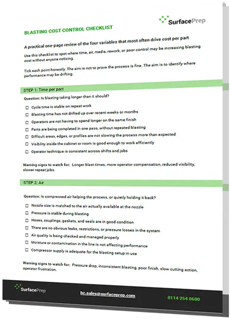Blasting cost control checklist