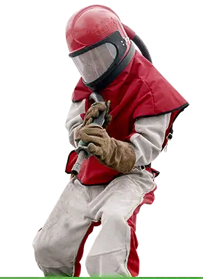 man in blast suit ready to get to work