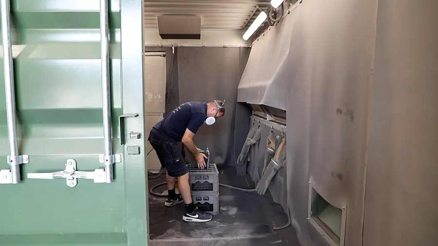 Man setting up for blasting
