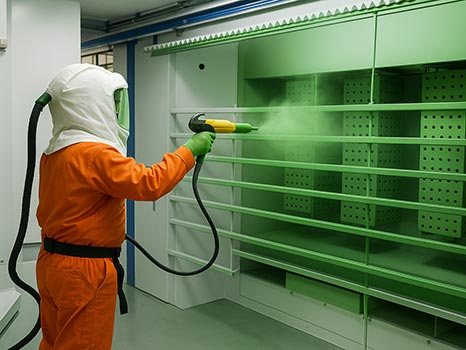 pweder coating process in action